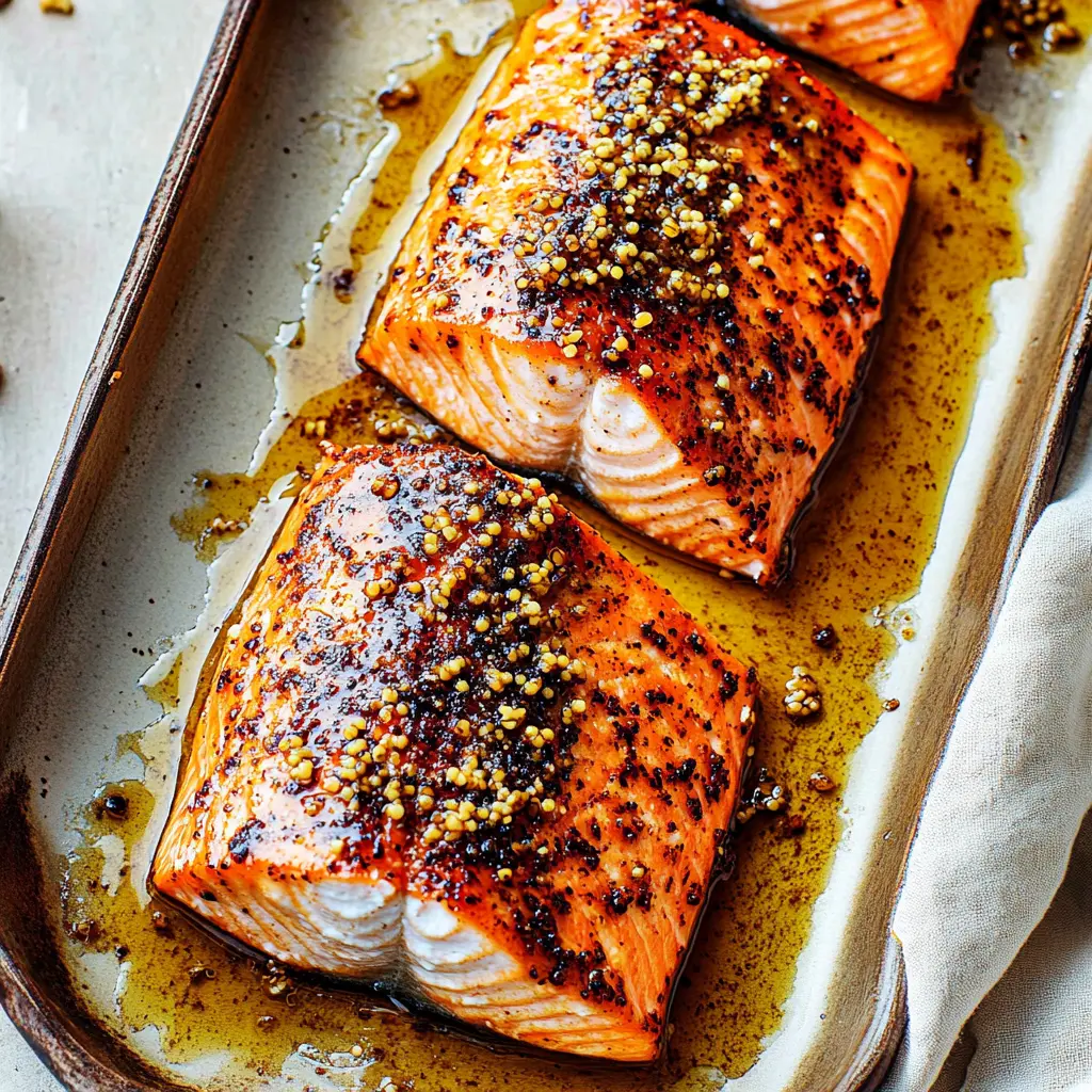 20 MINUTE HONEY MUSTARD SALMON centered hero view, clean and uncluttered