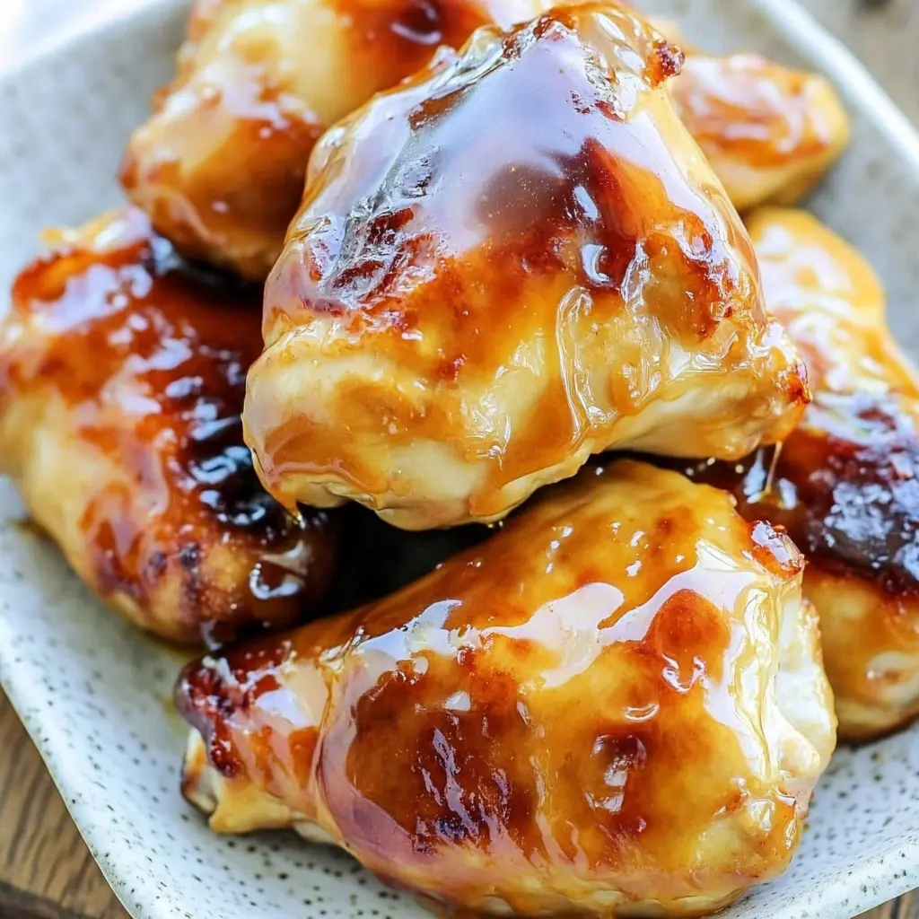AIR FRYER EASTER CHICKEN THIGHS HONEY GLAZED centered hero view, clean and uncluttered