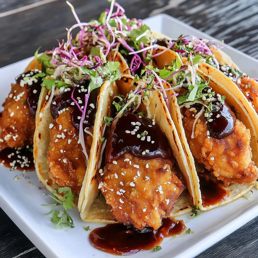 CRISPY CHICKEN WONTON TACOS centered hero view, clean and uncluttered
