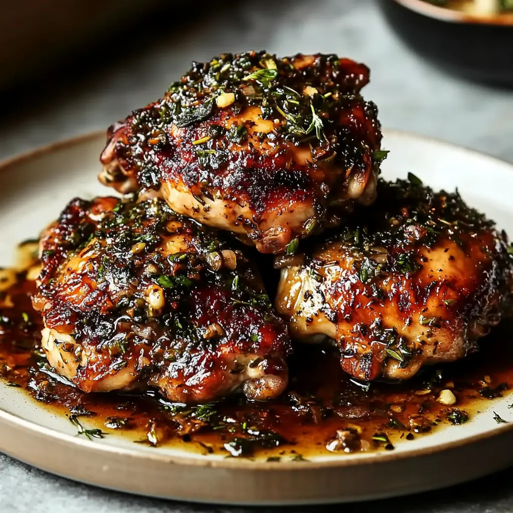 GARLIC HERB CHICKEN centered hero view, clean and uncluttered