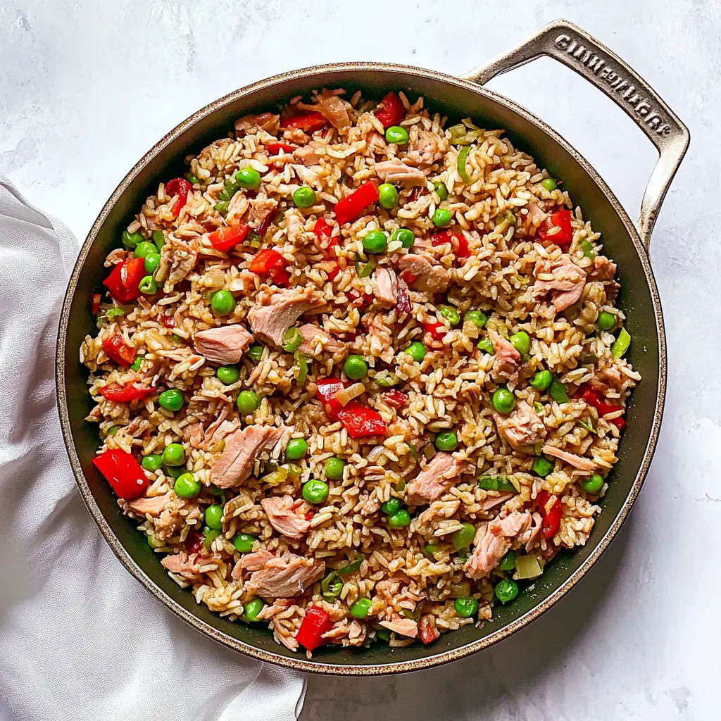 GROUND TURKEY AND RICE SKILLET centered hero view, clean and uncluttered