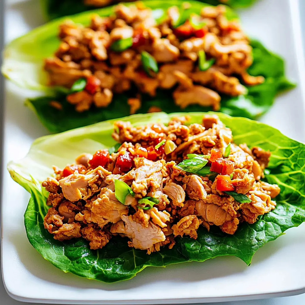 Ground Turkey Lettuce Wraps Easy Weeknight Dinner 2 GROUND TURKEY LETTUCE WRAPS centered hero view, clean and uncluttered