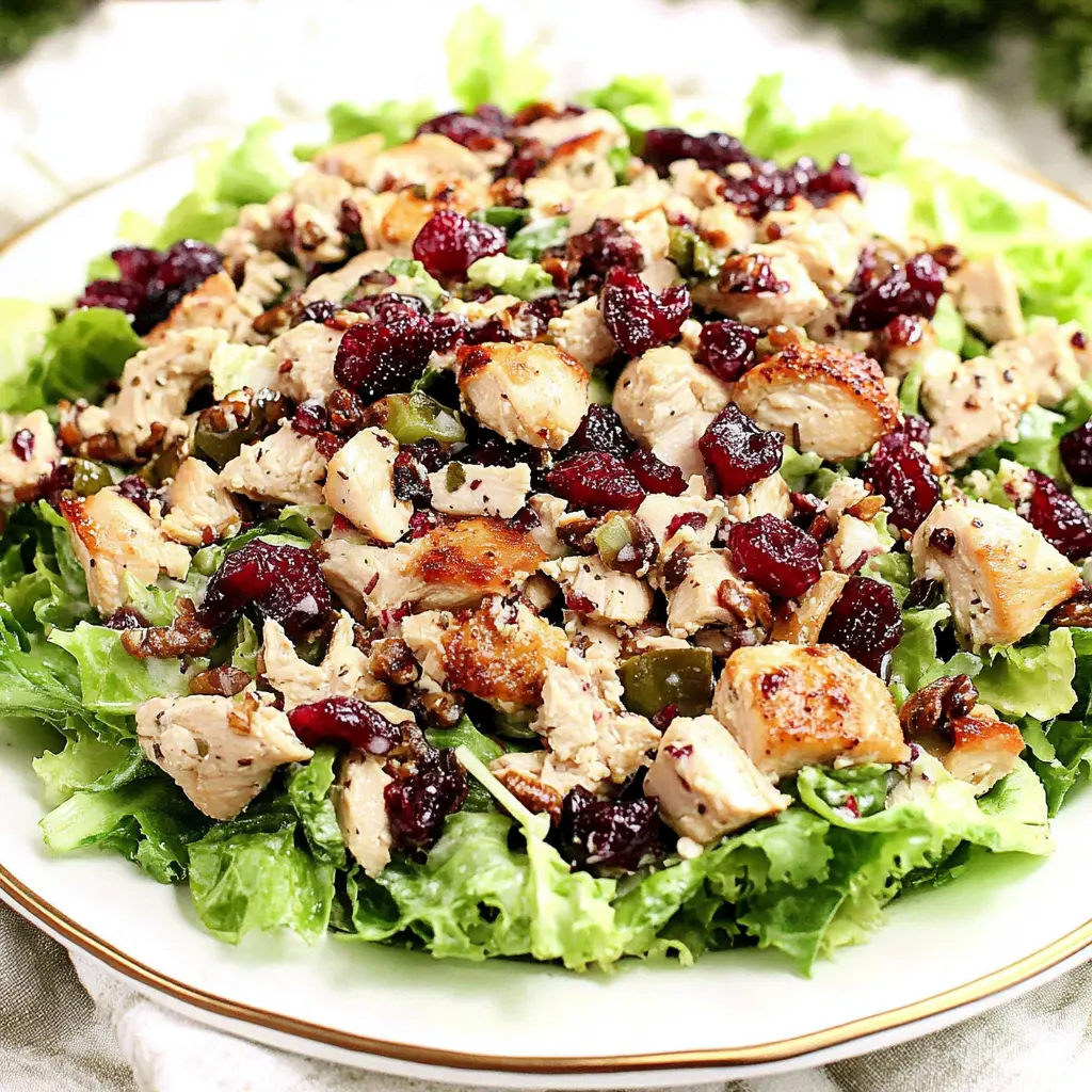 KETO CRANBERRY CHICKEN SALAD centered hero view, clean and uncluttered