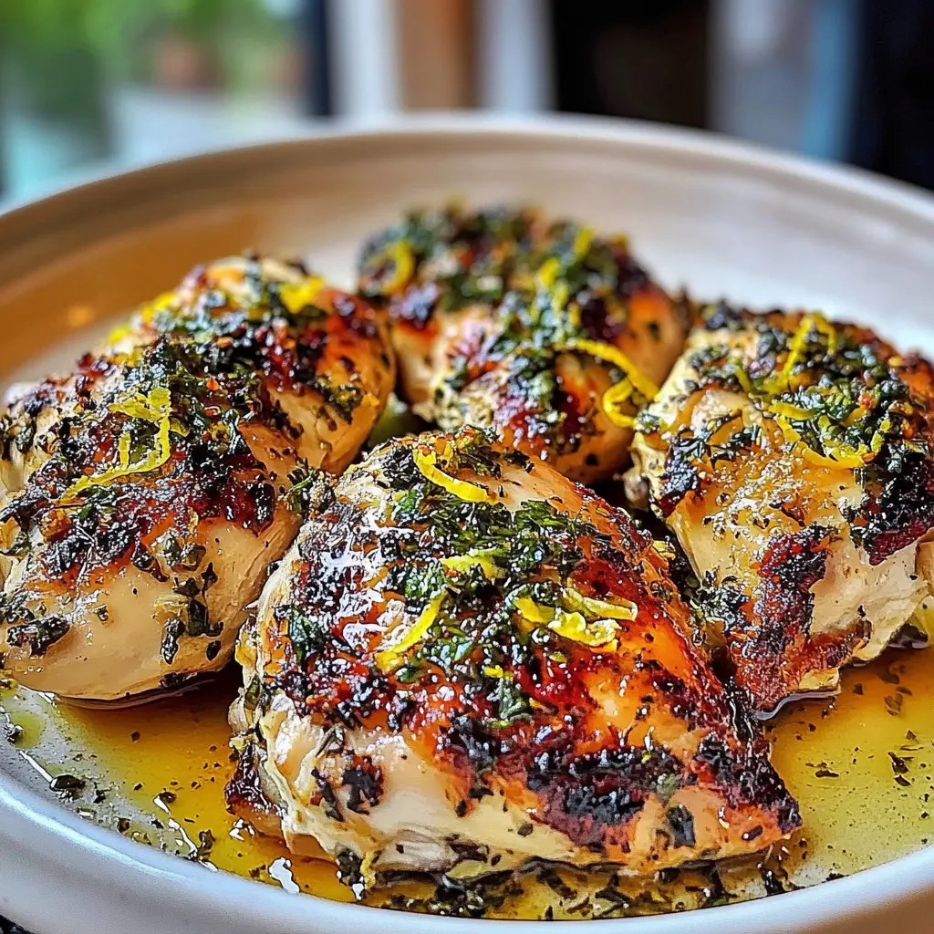 Lemon Herb Roasted Chicken Thighs Spring Vibrant Fresh Meal 2 LEMON HERB ROASTED CHICKEN THIGHS recipe, served and ready to eat, easy homemade dinner