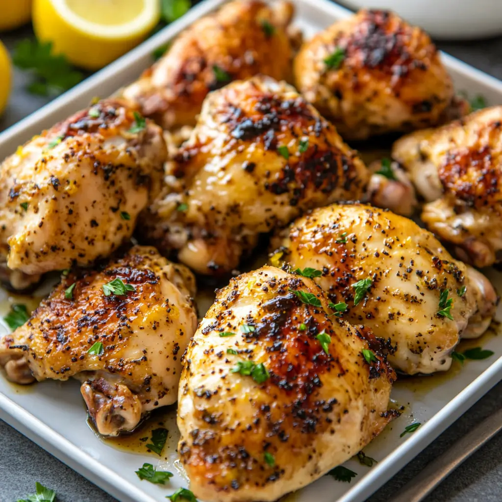 Sheet Pan Lemon Balsamic Chicken Easy Weeknight Dinner 2 SHEET PAN LEMON BALSAMIC CHICKEN centered hero view, clean and uncluttered