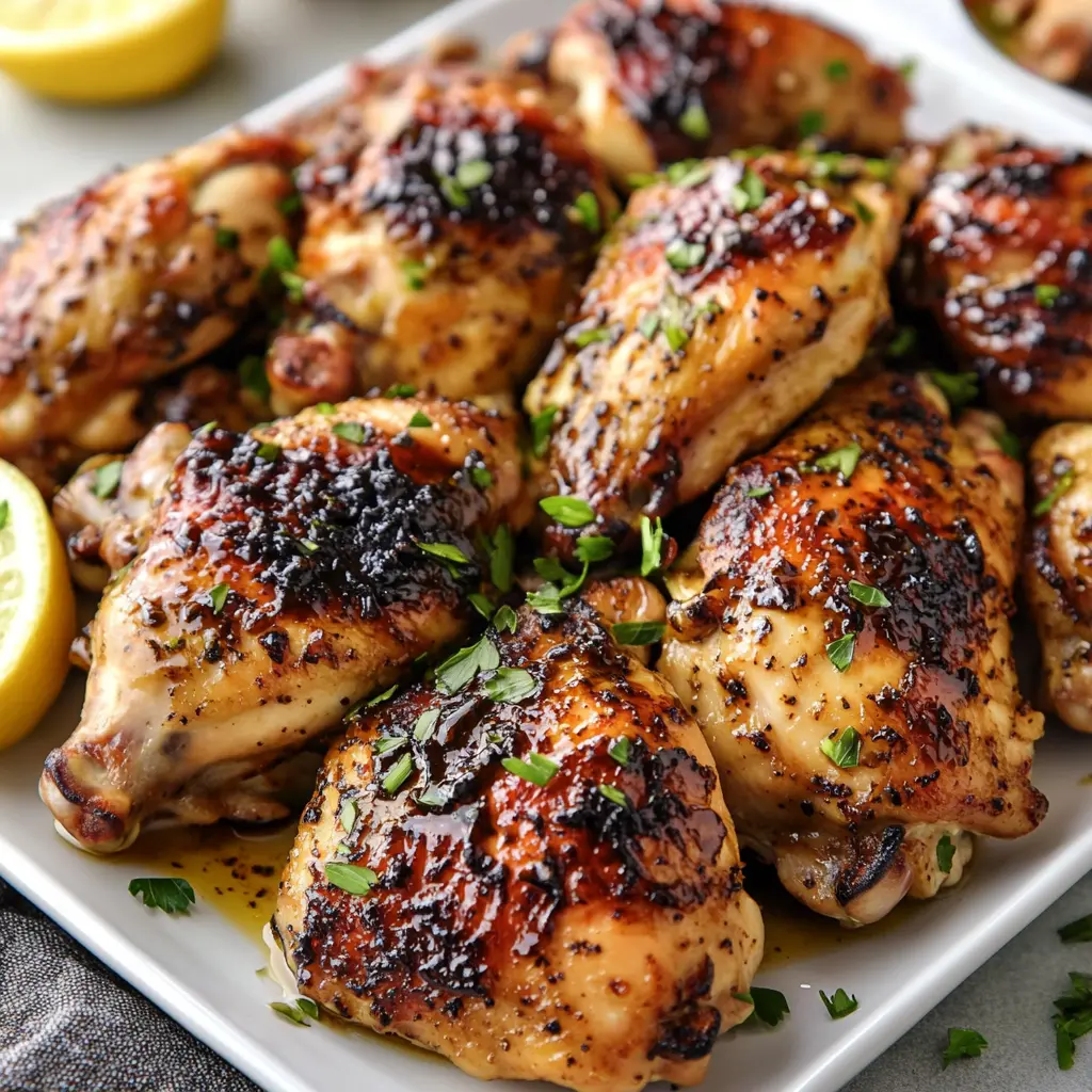 Sheet Pan Lemon Balsamic Chicken Easy Weeknight Dinner 3 Sheet Pan Lemon Balsamic Chicken centered on a baking tray with golden roasted potatoes