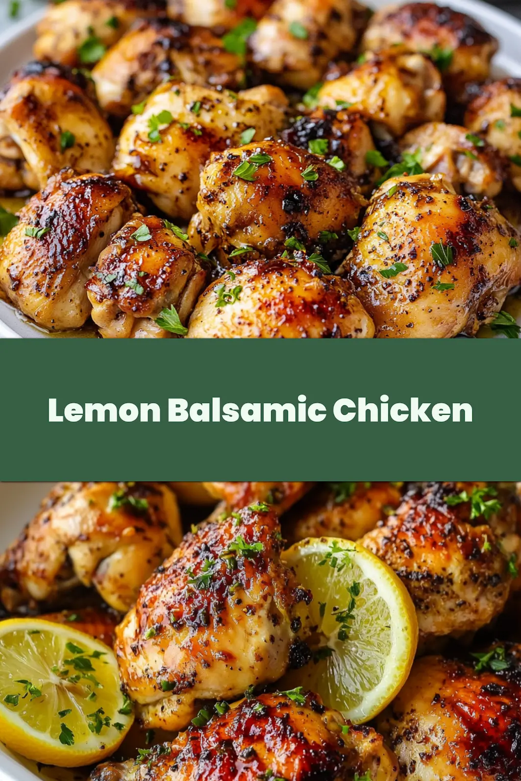 Sheet Pan Lemon Balsamic Chicken Easy Weeknight Dinner 4 Sheet Pan Lemon Balsamic Chicken with golden potatoes arranged on white platter
