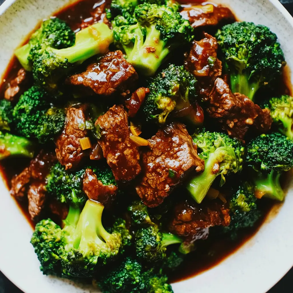 Slow Cooker Beef and Broccoli Easy Weeknight Dinner 3 Slow cooker beef and broccoli centered hero view, clean and uncluttered
