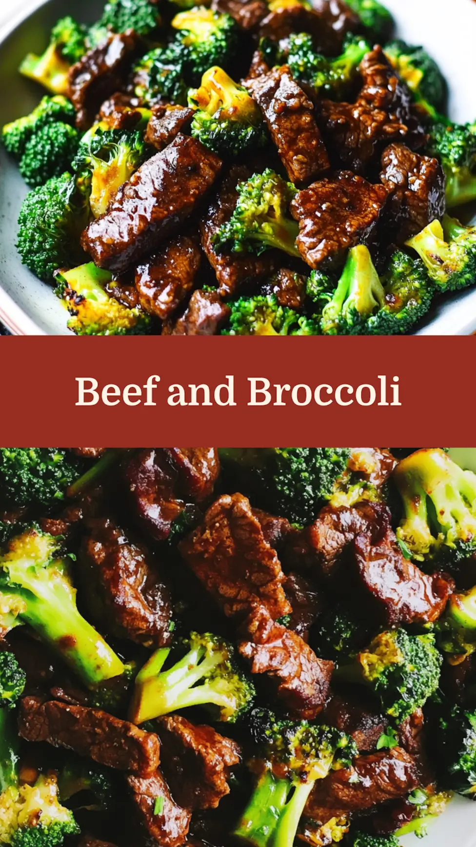 Slow Cooker Beef and Broccoli Easy Weeknight Dinner 4 Slow cooker beef and broccoli centered hero view, clean and uncluttered pin