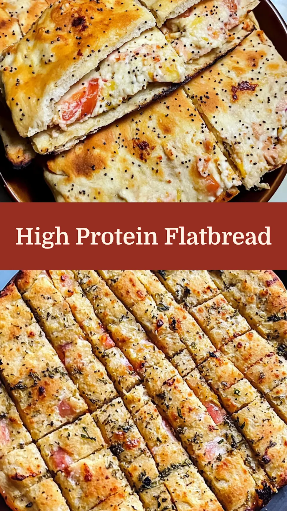 THE EASIEST HIGH PROTEIN FLATBREAD centered hero view, clean and uncluttered