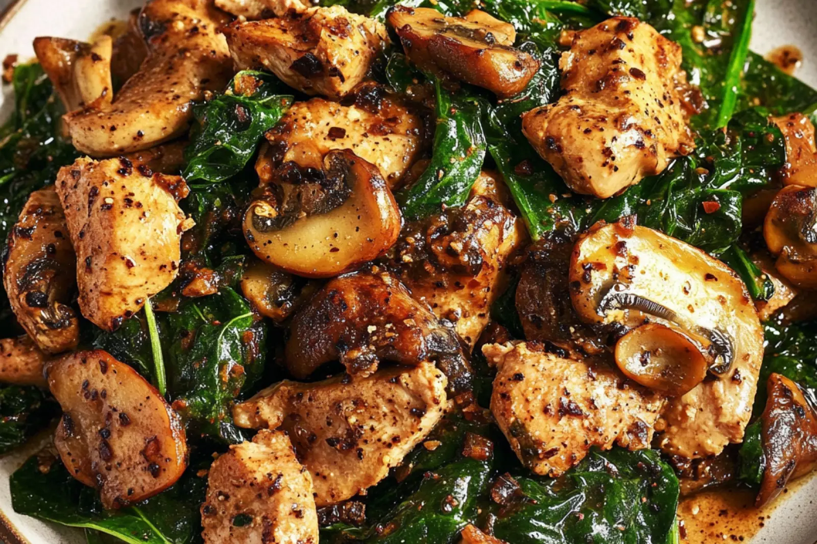 TURKEY SPINACH MUSHROOM centered hero view, clean and uncluttered