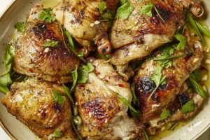 VIETNAMESE LEMONGRASS CHICKEN centered hero view, clean and uncluttered