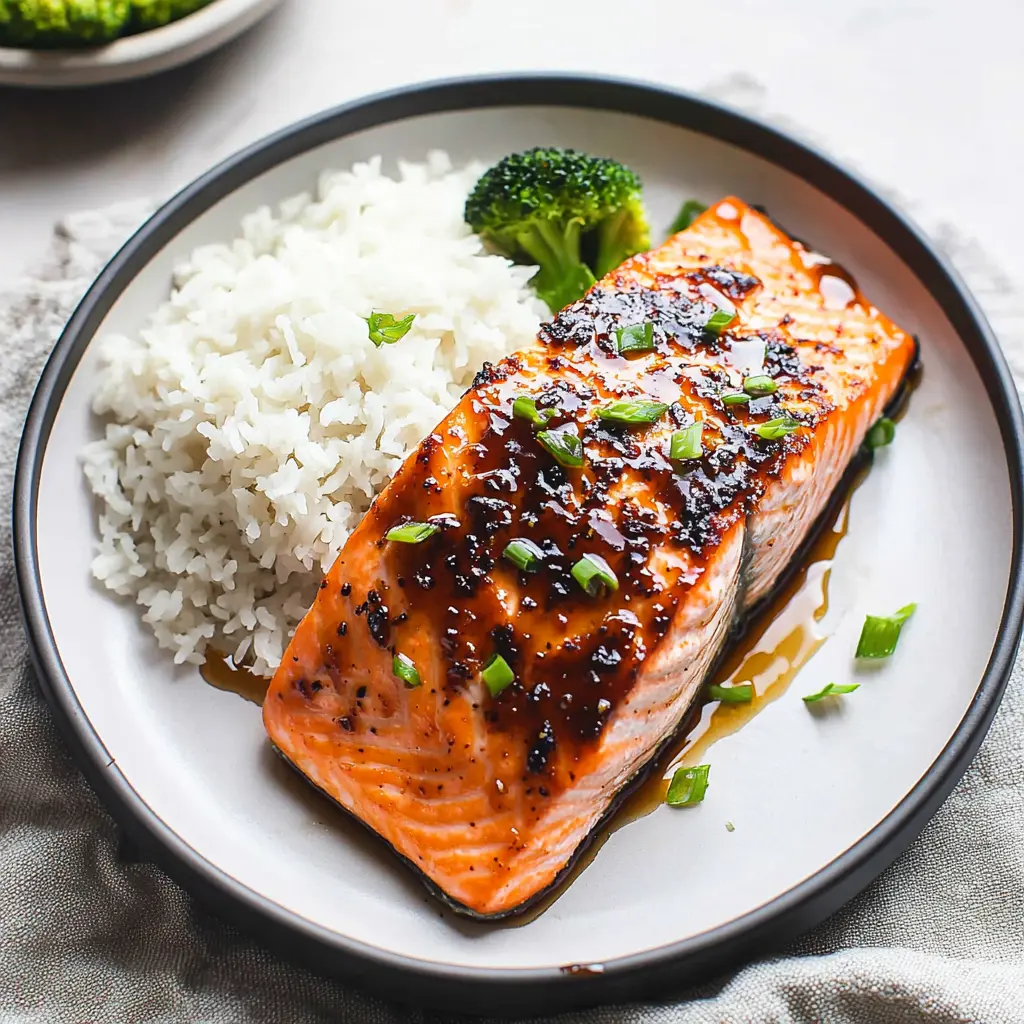 Air Fryer Honey Garlic Salmon Irresistible Easy Weeknight Win 2 Air Fryer Honey Garlic Salmon recipe, served and ready to eat, easy homemade dinner