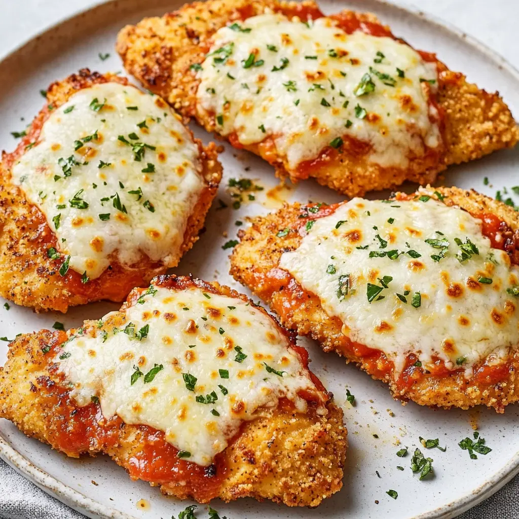 Air Fryer Chicken Parmesan Satisfying Crispy Dinner Win 2 Crispy Air Fryer Chicken Parmesan recipe, served and ready to eat, easy homemade dinner