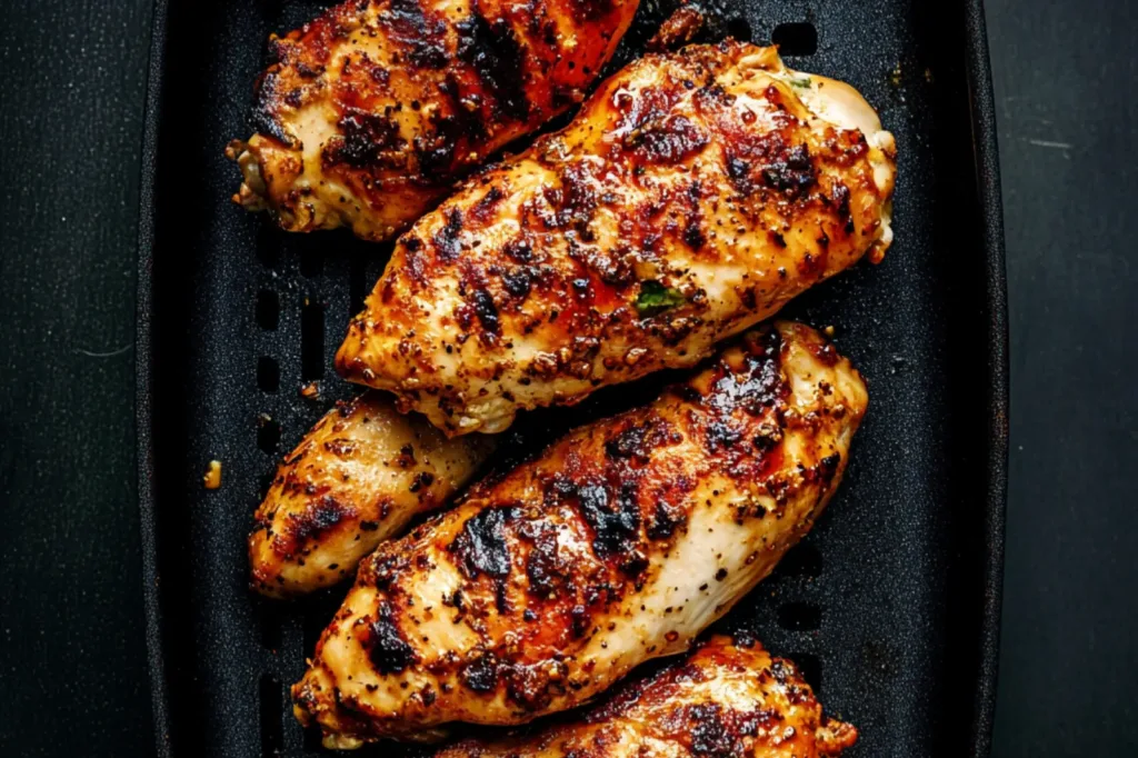 Air Fryer Chicken Breast recipe, served and ready to eat, easy homemade dinner