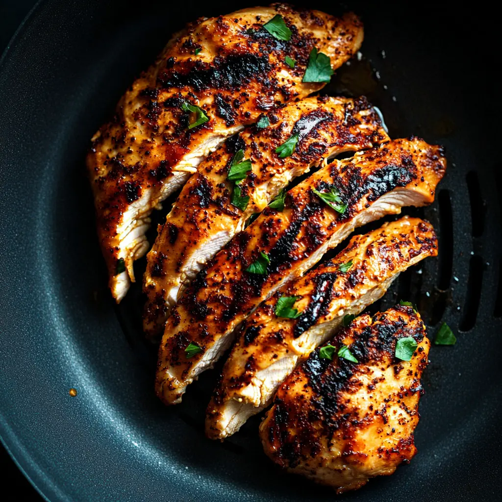 Ridiculously Good Air Fryer Chicken Breast Comforting and Perfect 3 Air Fryer Chicken Breast recipe, served and ready to eat, easy homemade dinner