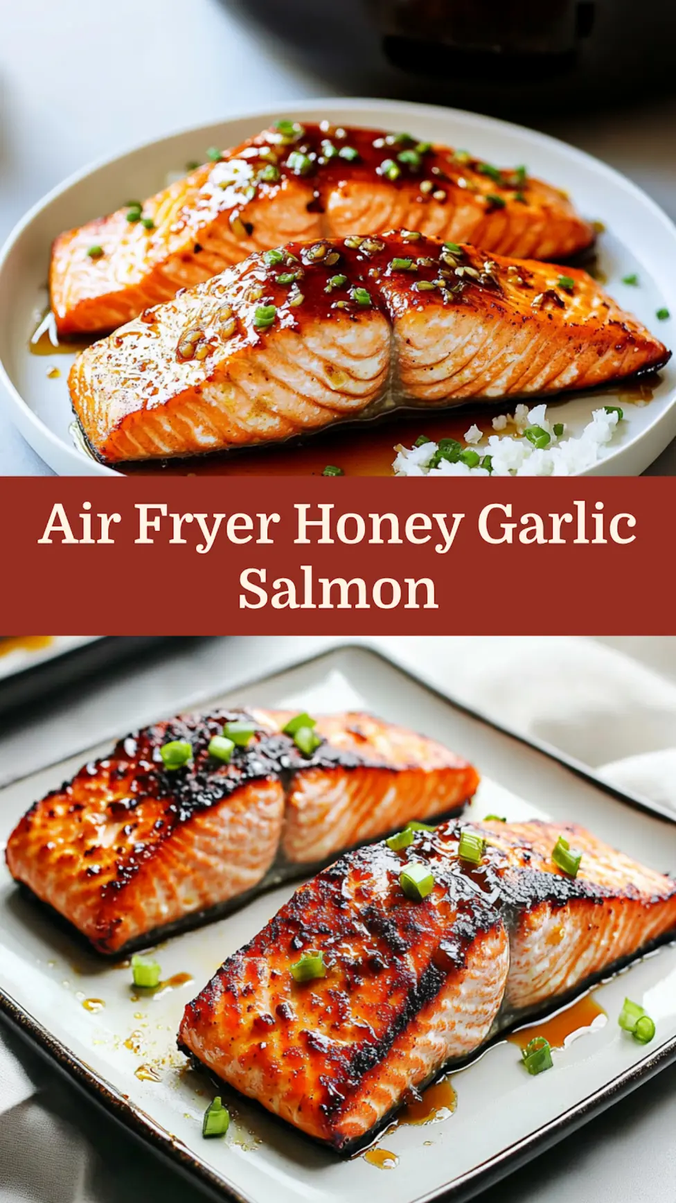 Air Fryer Honey Garlic Salmon Irresistible Easy Weeknight Win 4 Air Fryer Honey Garlic Salmon recipe, served and ready to eat, easy homemade dinner