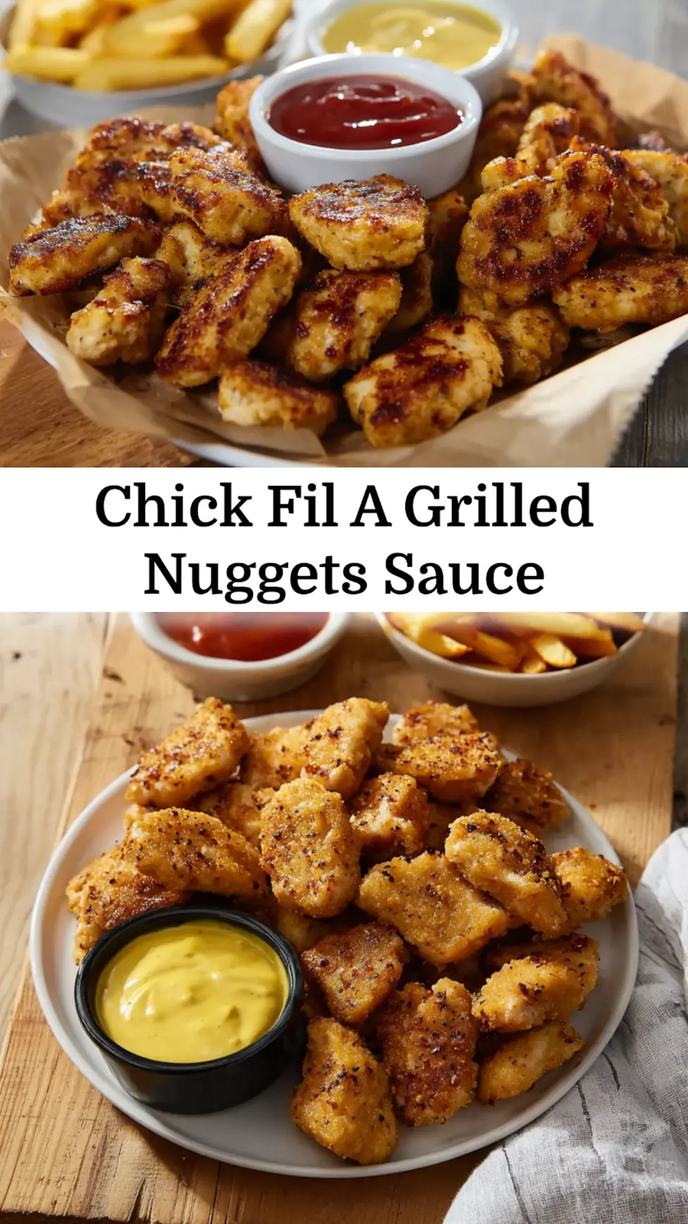 Chick Fil A Grilled Nuggets Sauce served with grilled chicken nuggets