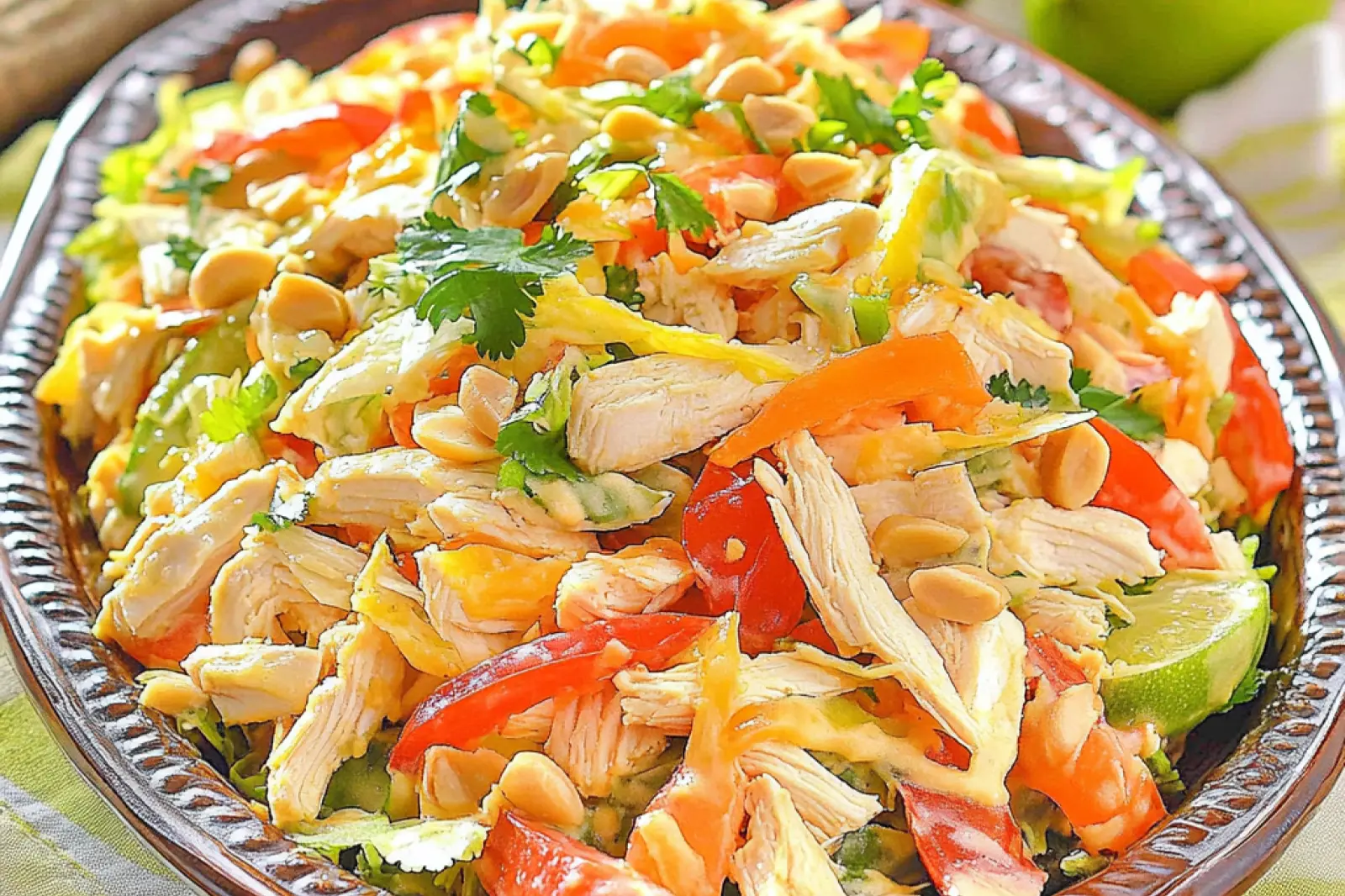 Chopped Thai Chicken Salad Peanut Lime Vibrant Fresh Recipe