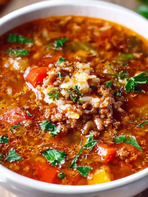 Ground Beef Stuffed Pepper Soup Cozy New Way to Make a Real Satisfying Dinner