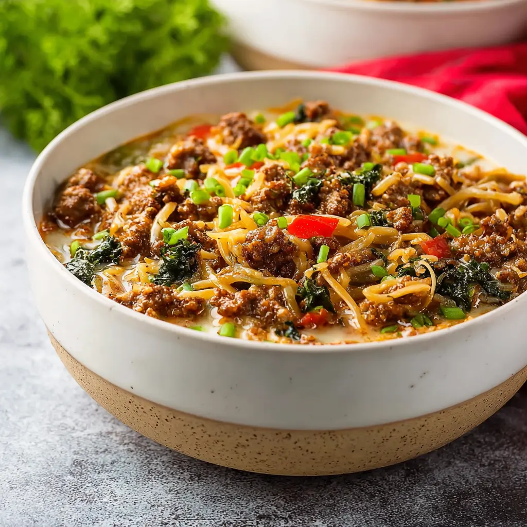 Healthy Zuppa Toscana Soup recipe, served and ready to eat, easy homemade dish