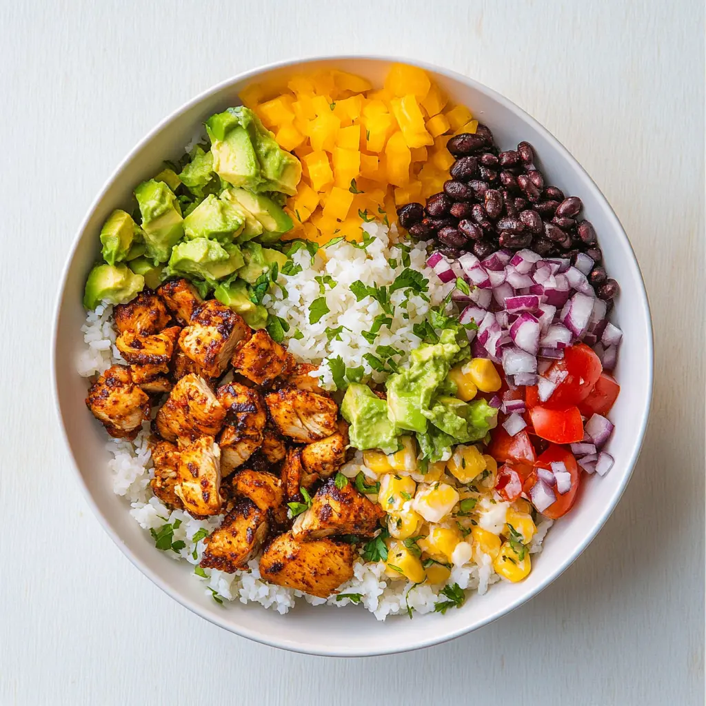 High Protein Chicken Bowl Meal Prep Satisfying Easy Guide 3 HIGH PROTEIN CHICKEN BOWL recipe, served and ready to eat, easy homemade dinner