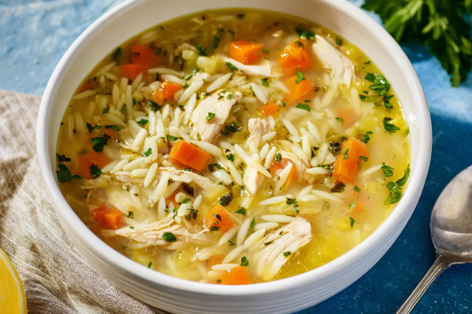 Mediterranean Lemon Chicken Orzo Soup Made Fresh and Comforting