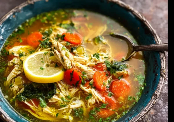 Mediterranean Lemon Chicken Soup Anti Inflammatory Warm Comforting Best Real Healing Bowl