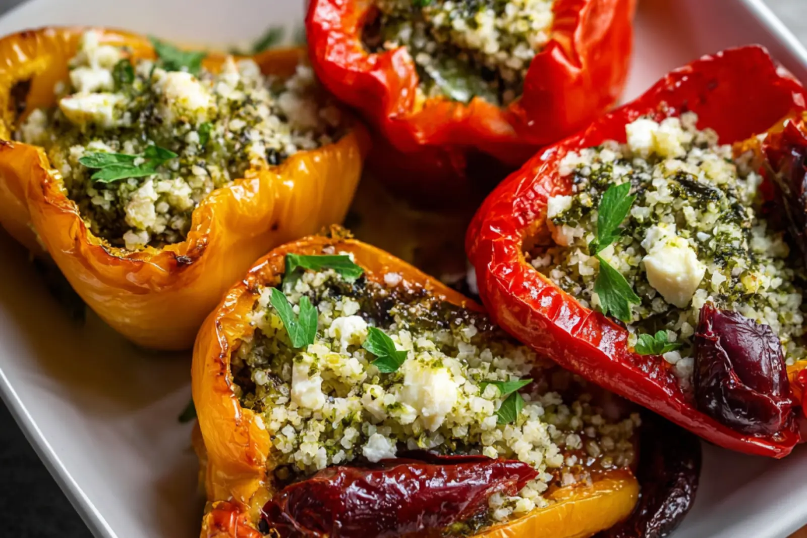 Mediterranean Stuffed Bell Peppers Low Carb Satisfying Recipe
