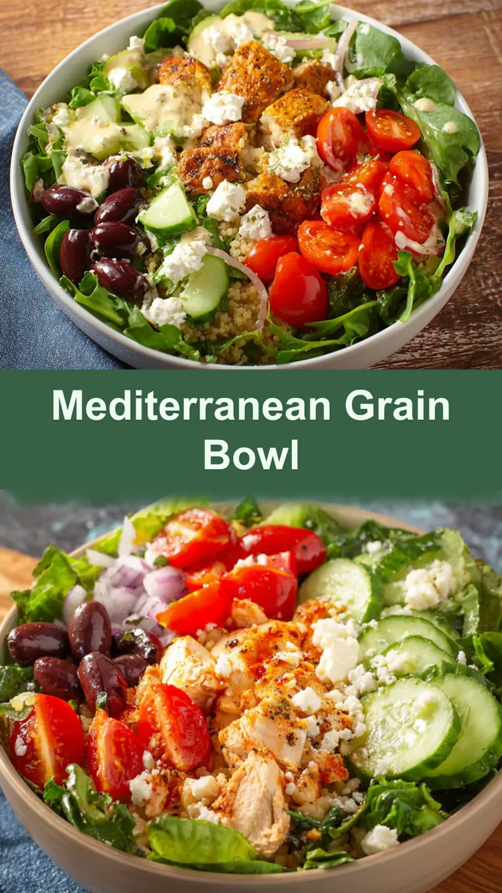 Panera Mediterranean Grain Bowl recipe, served and ready to eat, easy homemade dinner