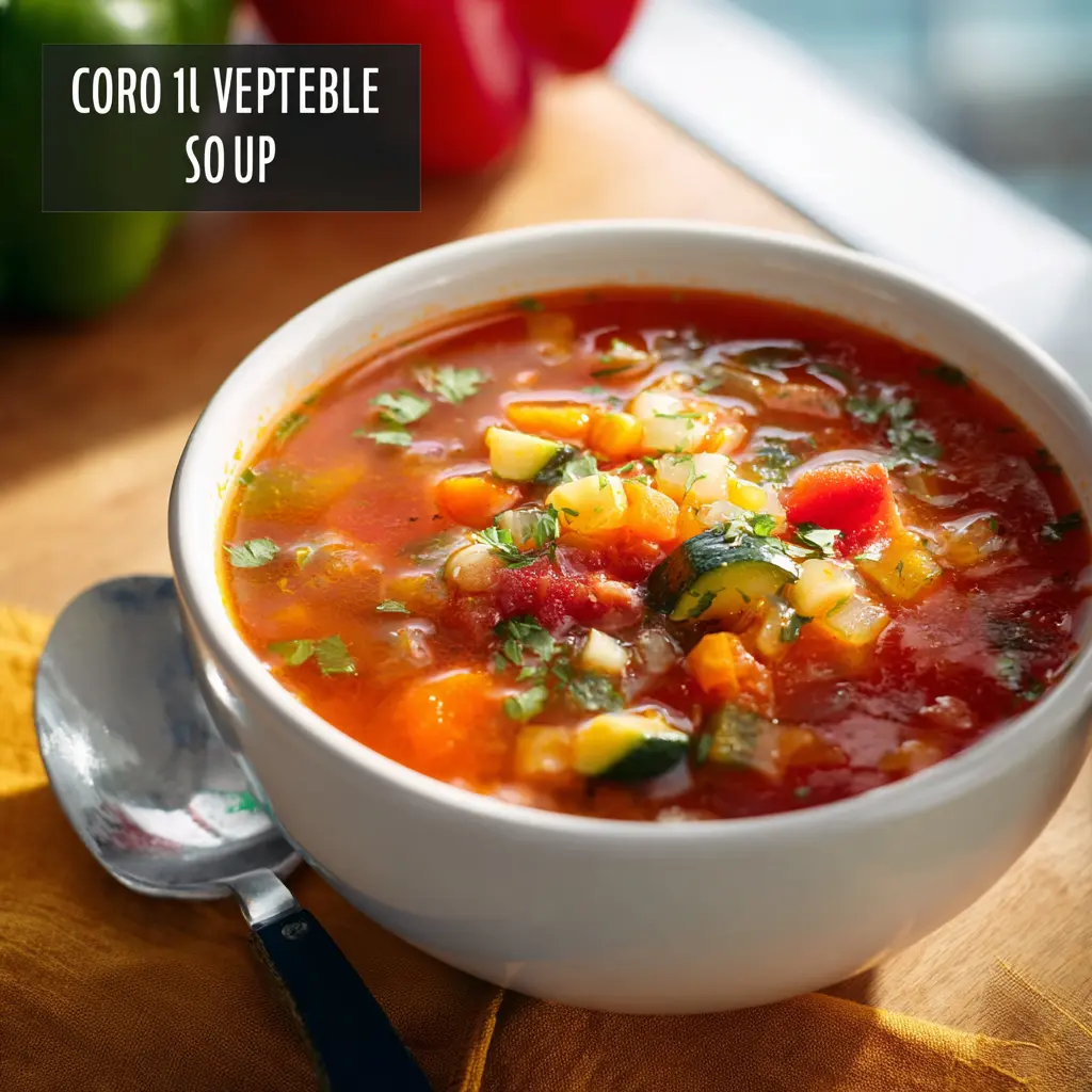 Panera Ten Vegetable Soup recipe, served and ready to eat, easy homemade dish