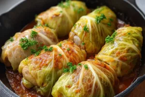 Polish Cabbage Rolls Anti Inflammatory recipe, served and ready to eat, easy homemade dinner