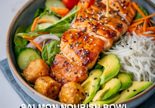 Salmon Nourish Bowl Anti Inflammatory Dressing Vibrant and Satisfying Real Good Recipe