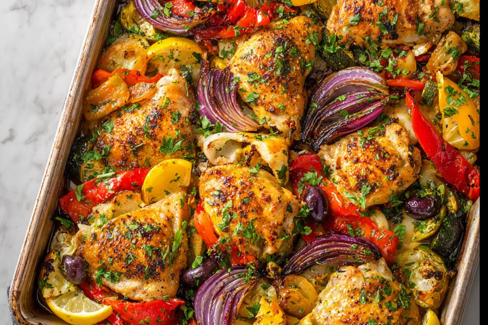 Mediterranean Sheet Pan Chicken Lemon Warm and Perfect Way to Make Real Flavor