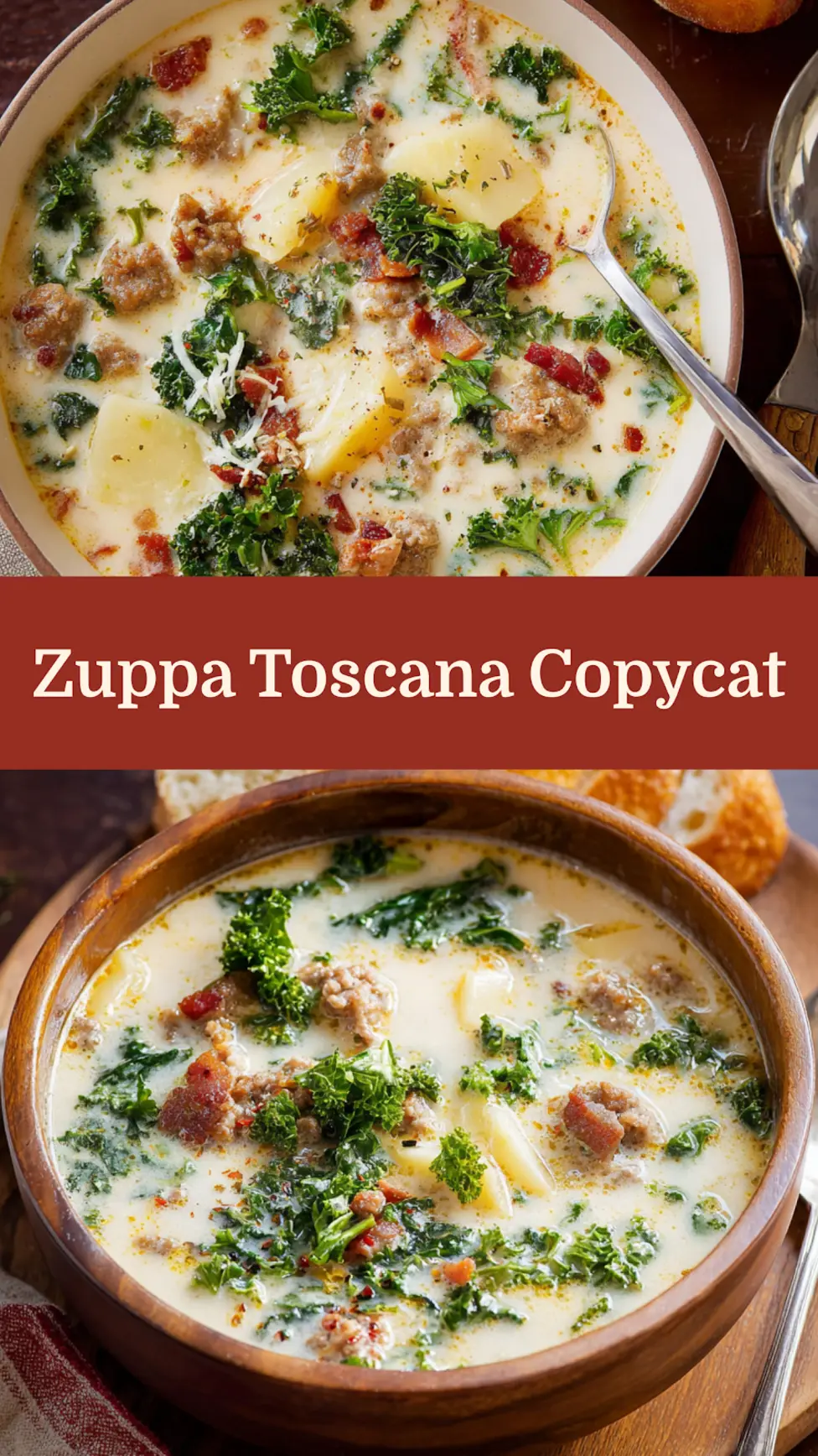 Zuppa Toscana Olive Garden Copycat Made Cozy and Perfect 4 Zuppa Toscana Olive Garden Copycat recipe, served and ready to eat, easy homemade dinner
