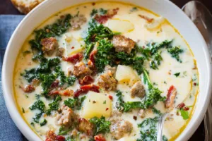 Zuppa Toscana Olive Garden Copycat recipe, served and ready to eat, easy homemade dinner