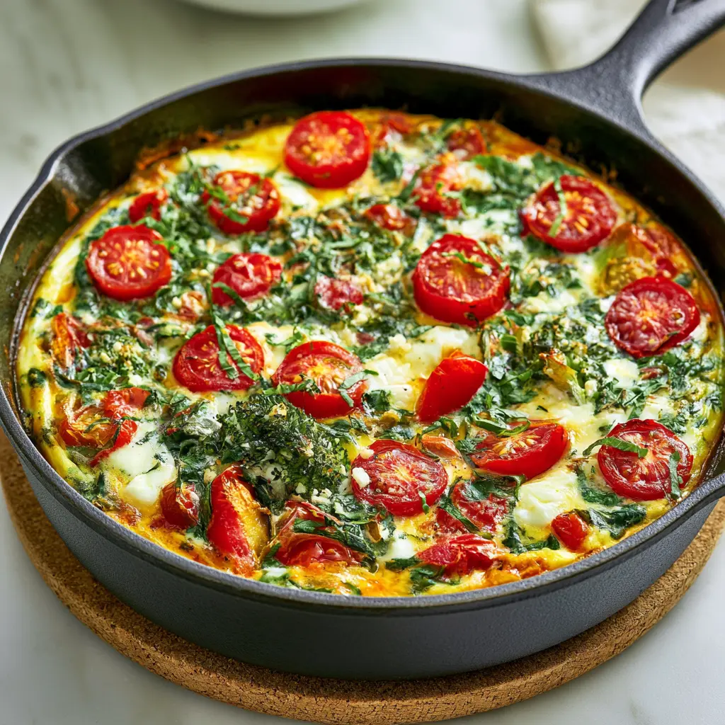 Anti-Inflammatory Egg White Frittata recipe, served and ready to eat, easy homemade dish