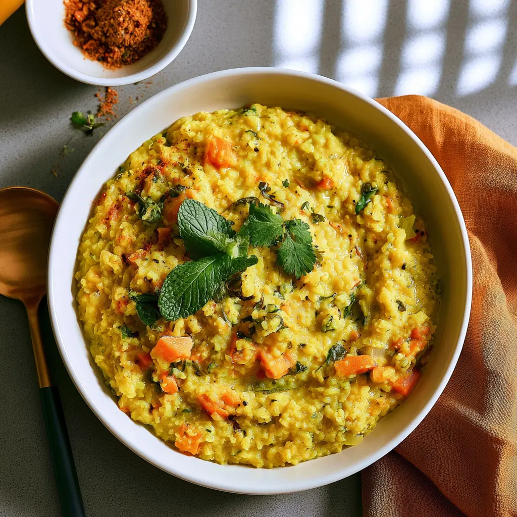 Anti-Inflammatory Ayurvedic Kitchari Warm Satisfying Real Comfort in Every Bowl 1 Ayurvedic Kitchari recipe, served and ready to eat, easy homemade dish