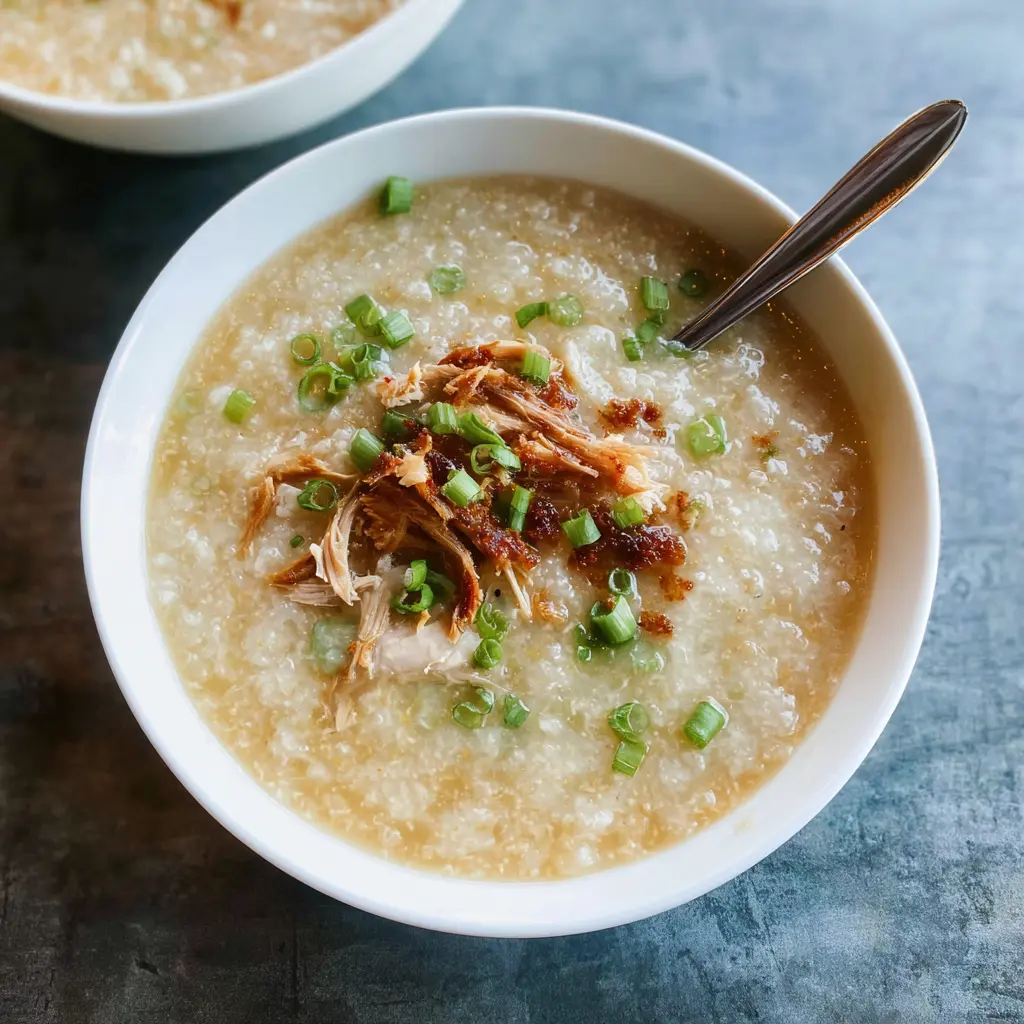 Bone Broth Congee Ginger Scallion Cozy Real Comfort You Need Now 1 Bone Broth Congee Ginger Scallion recipe, served and ready to eat, easy homemade dish