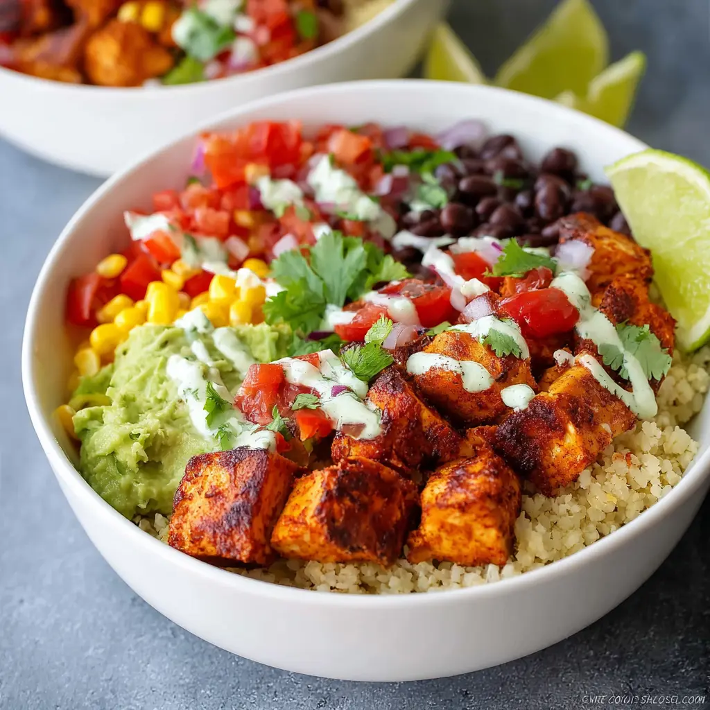 Copycat Chipotle Cauliflower Rice Bowl Satisfying Real Way Better Now 1 Chipotle Cauliflower Rice Bowl recipe, served and ready to eat, easy homemade dish