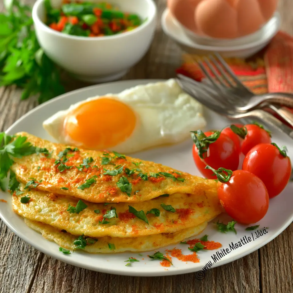 Egg White Omelette recipe, served and ready to eat, easy homemade dish