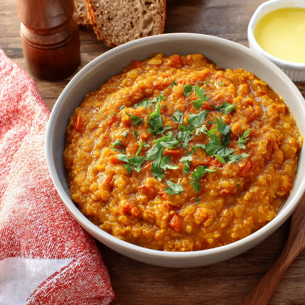 Ethiopian Misir Wot Red Lentil Stew Warm Comforting Recipe You Need Now 1 ETHIOPIAN MISIR WOT RED LENTIL STEW recipe, served and ready to eat, easy homemade dish