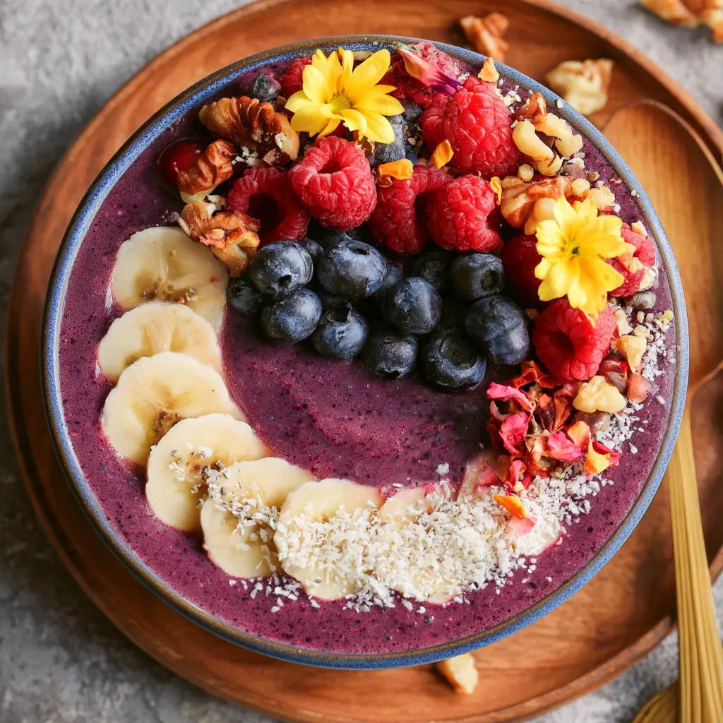 Immune Boosting Acai Smoothie Bowl Vibrant and Fresh Way to Love Your Morning 1 Immune Boosting Acai Smoothie Bowl recipe, served and ready to eat, easy homemade dish
