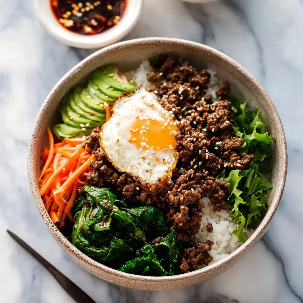 Flavorful Korean Ground Beef Bowl Easy and Delicious Recipes Your Family Will Love 1 Korean Ground Beef Bowl recipe, served and ready to eat, easy homemade dish