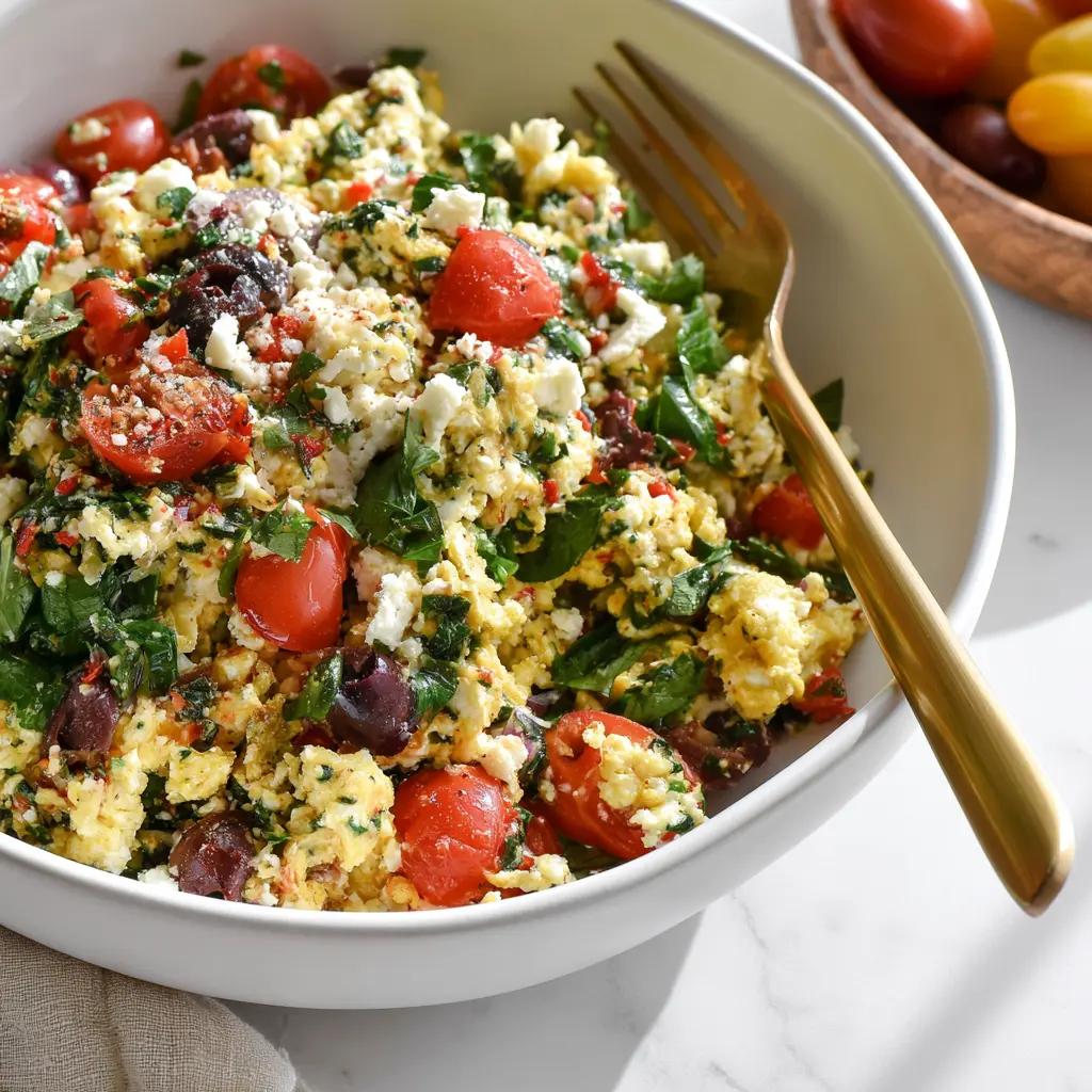 Mediterranean Egg White Scramble Vibrant Fresh Way to Make Your Best Morning Real 1 Mediterranean Egg White Scramble recipe, served and ready to eat, easy homemade dish