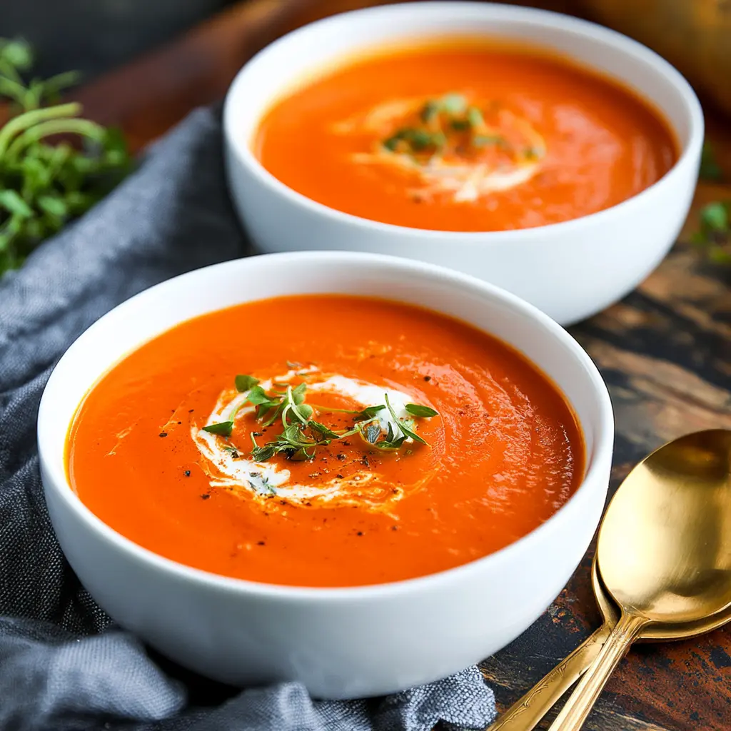 Vitamin C Roasted Red Pepper Soup Warm Comforting and Real Good 1 Roasted Red Pepper Soup recipe, served and ready to eat, easy homemade dish