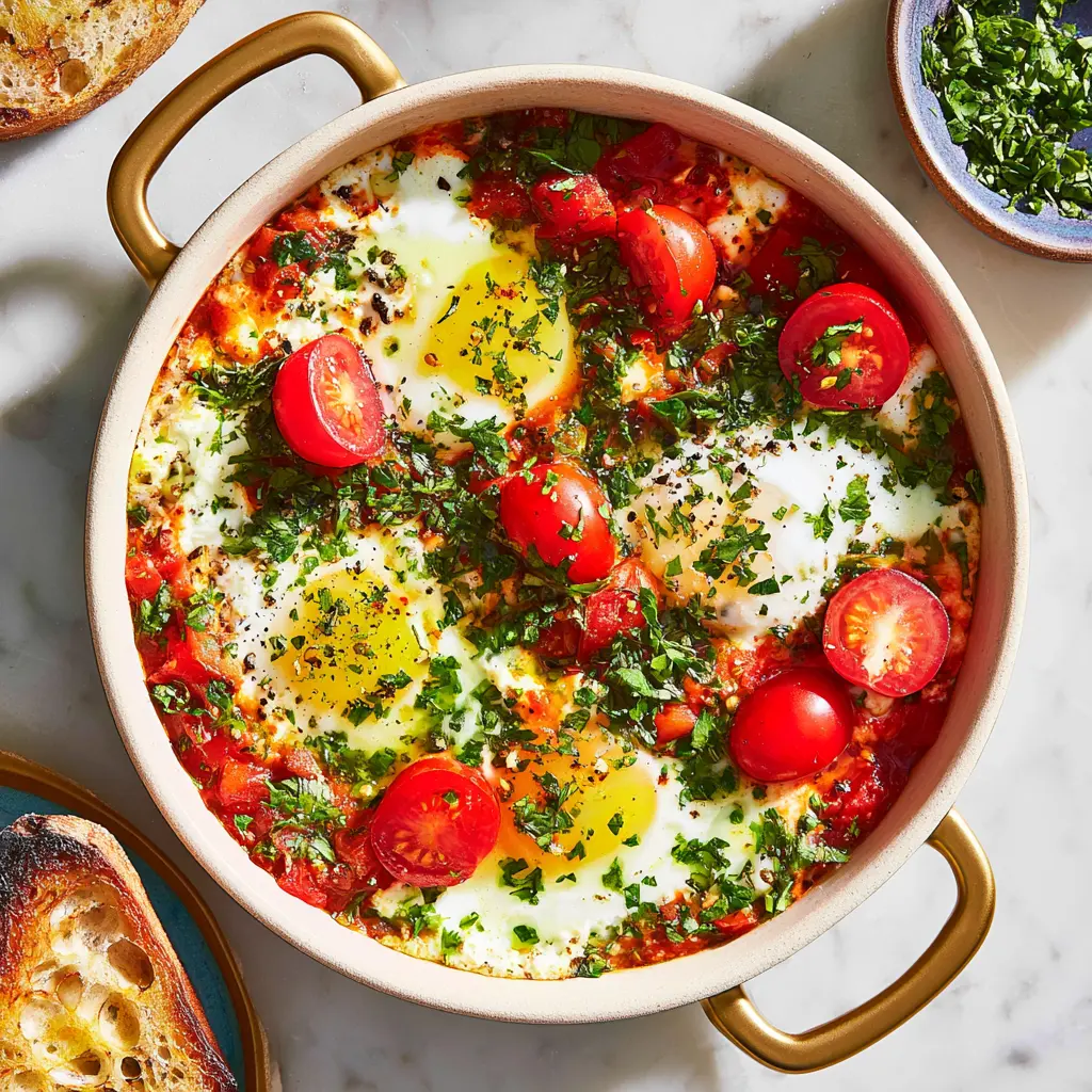 Shakshuka Egg White Protein Bowl Warm Satisfying Way to Make Real Gains 1 Shakshuka Egg White Protein Bowl recipe, served and ready to eat, easy homemade dish