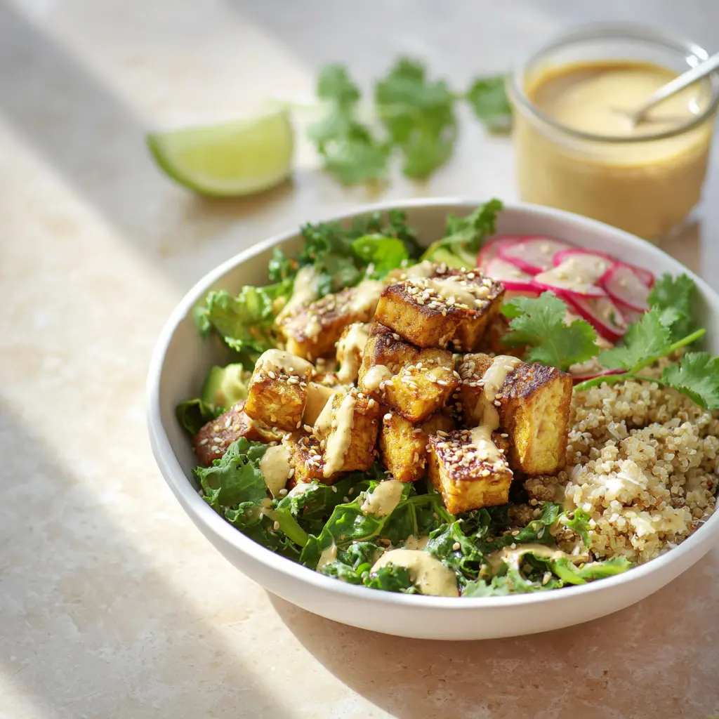 Tempeh Buddha Bowl Tahini Miso Vibrant Recipe Your New Favorite Way 1 Tempeh Buddha Bowl Tahini Miso recipe, served and ready to eat, easy homemade dish