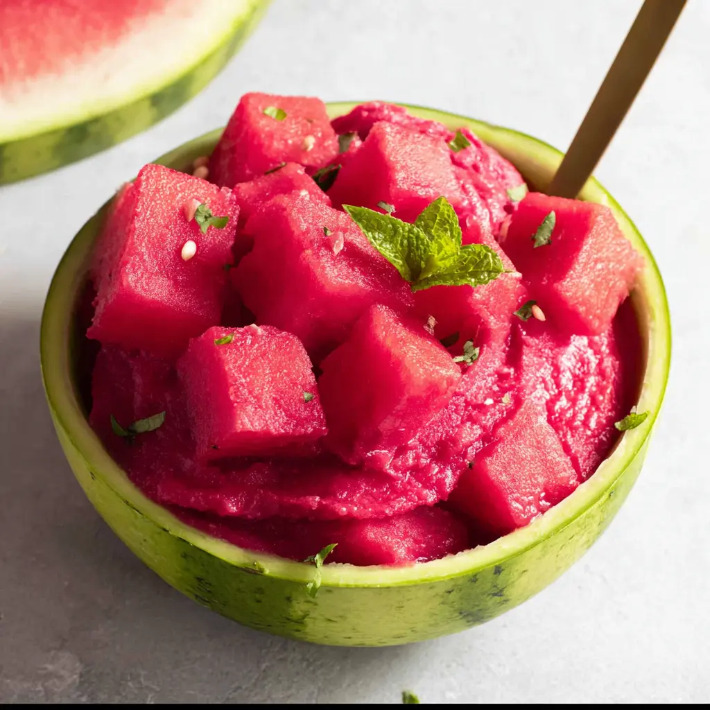 Watermelon Anti Inflammatory Bowl recipe, served and ready to eat, easy homemade dish