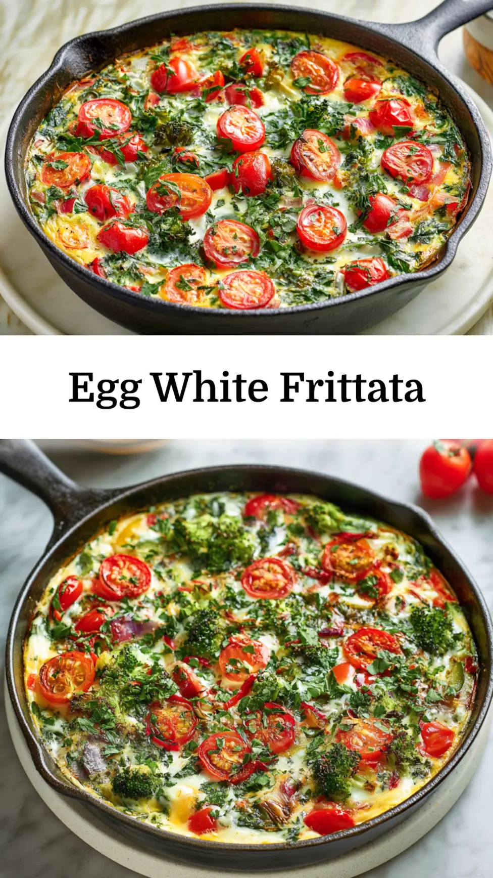 Anti-Inflammatory Egg White Frittata recipe, served and ready to eat, easy homemade dish